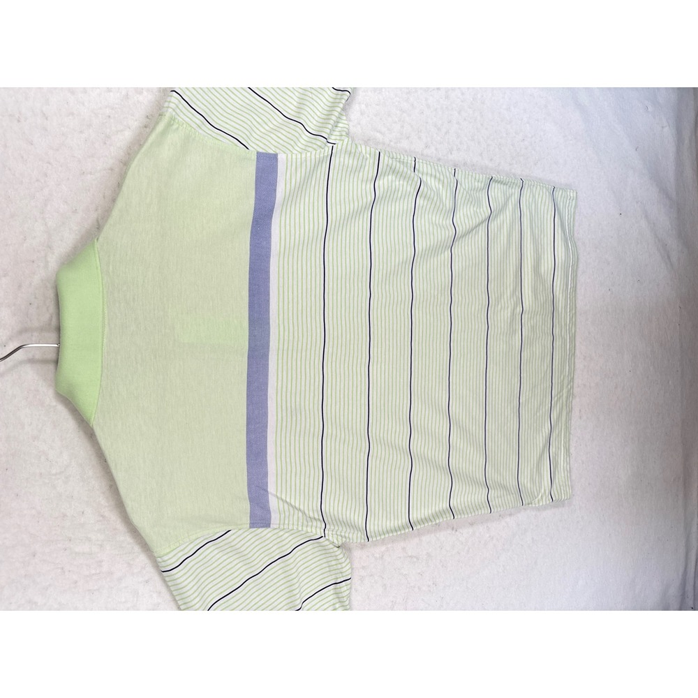 Vintage Ralph Lauren Polo Shirt Mens XL Lime Green Striped Short Sleeve Y2K - Picture 7 of 11